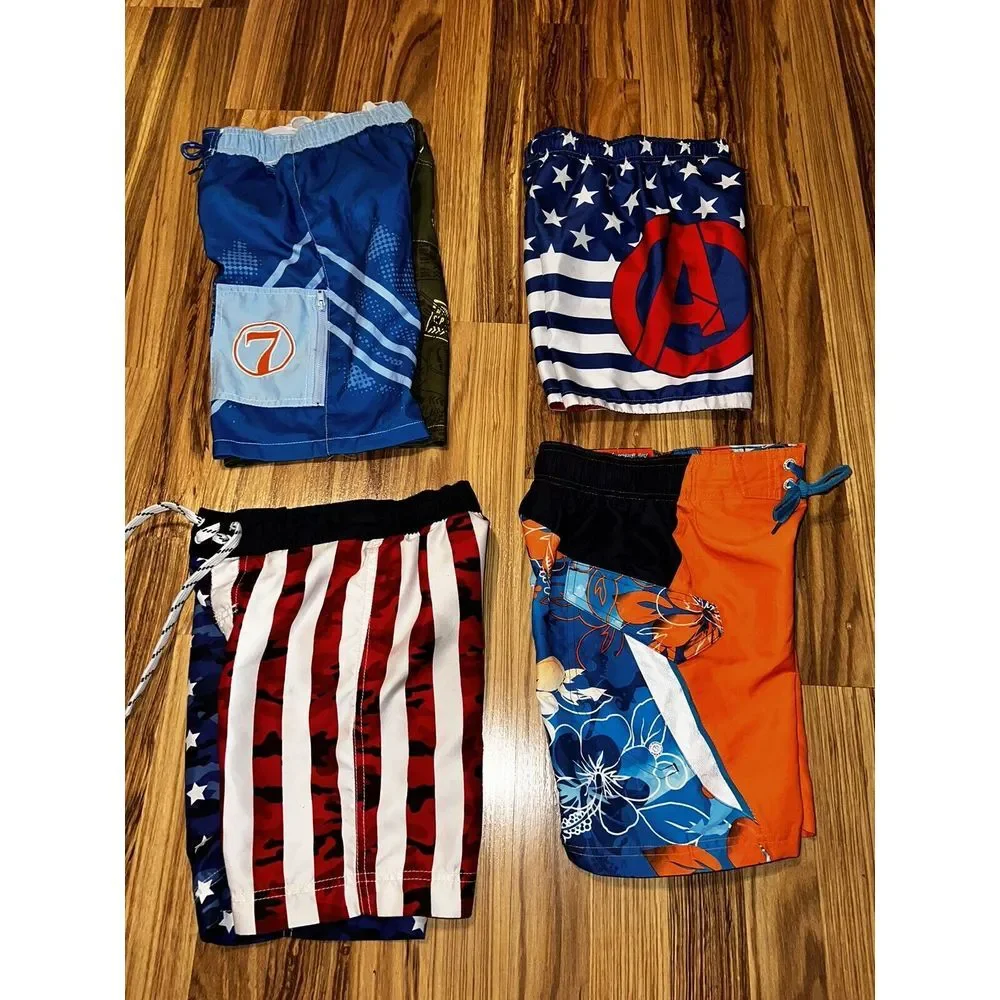 Disney Planes Avengers‎ TCP Zero Exposure Boys Swim Trunks Sz 5/6 Lot Of 3